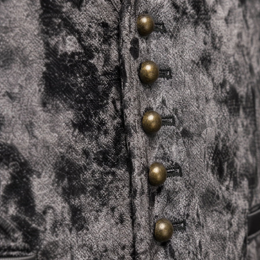 Gilet sans manches homme vintage à motifs - close-up détail matière