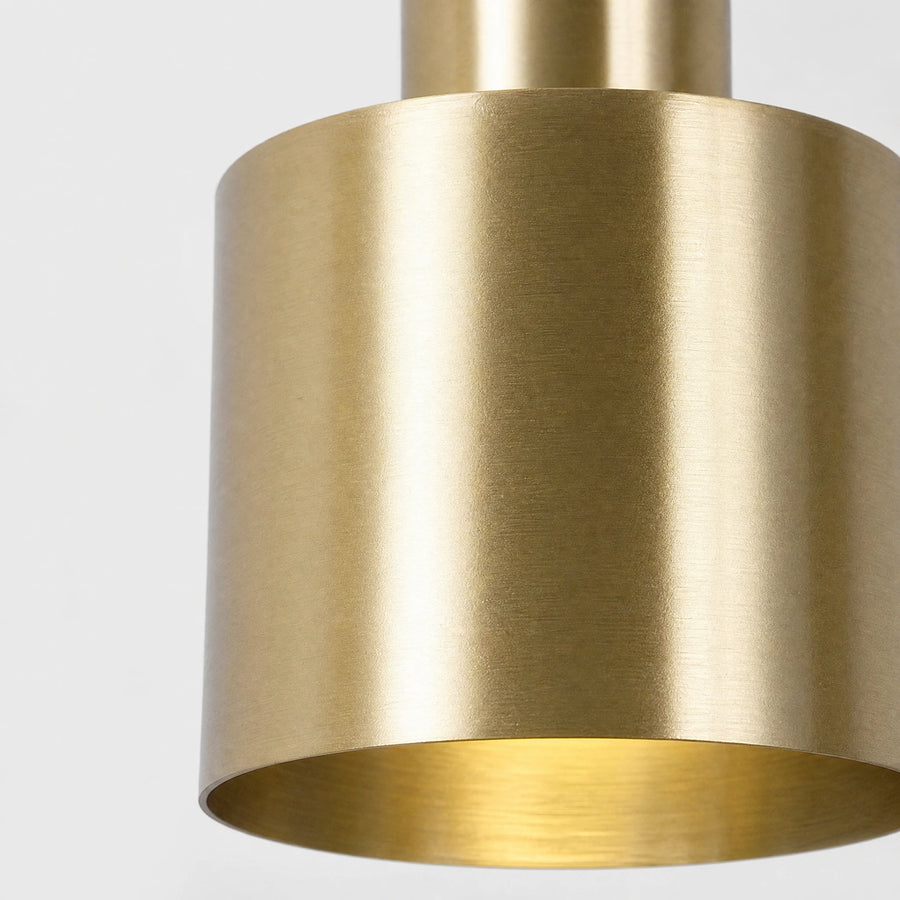 Suspension Laiton Vintage Cylindrique Dorée - close-up détail matière