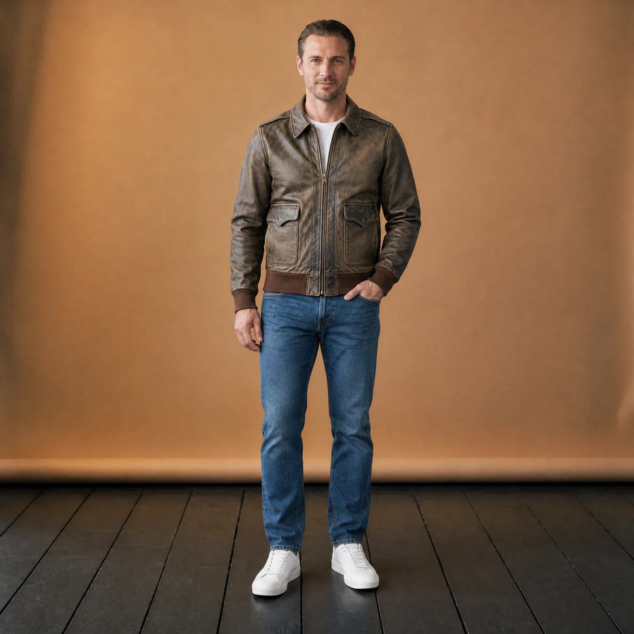 Veste Cuir Chevignon Vintage - VETEMENT Studio HOMME