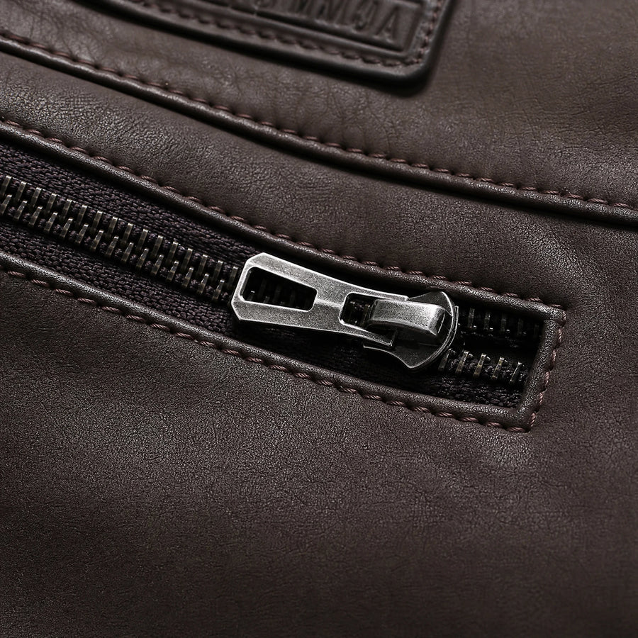 Veste Moto Textile Vintage - close-up détail matière