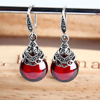 boucles-doreilles-grenat-rond-vintage