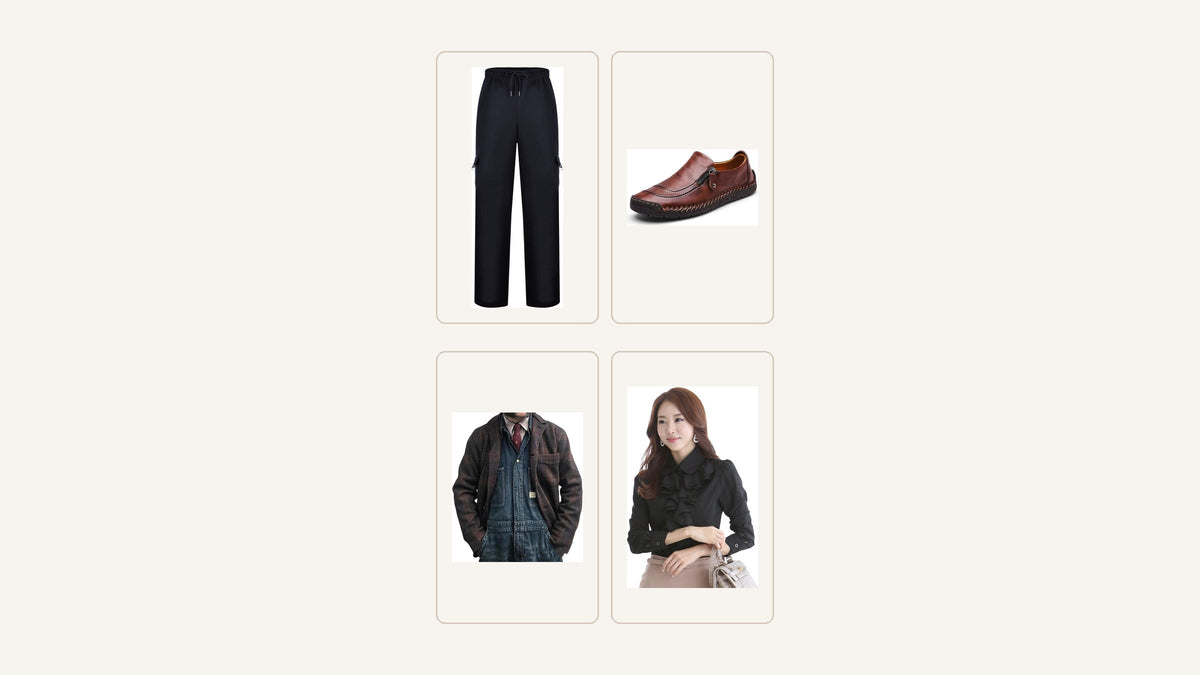 Style casual composé autour d’un pantalon, d’une chaussure, d’une veste et d’une chemise noire Bild