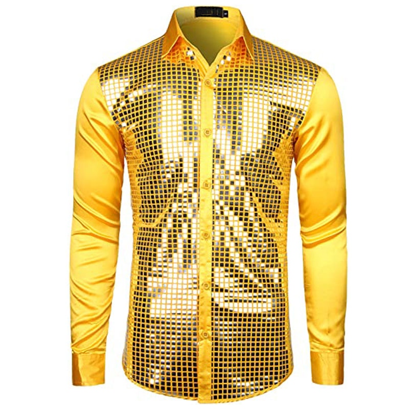 Chemise disco doree a paillettes Bild