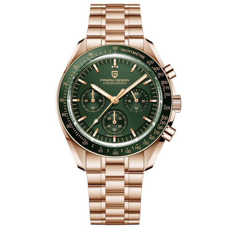 Montre vintage cadran vert et boitier dore Bild