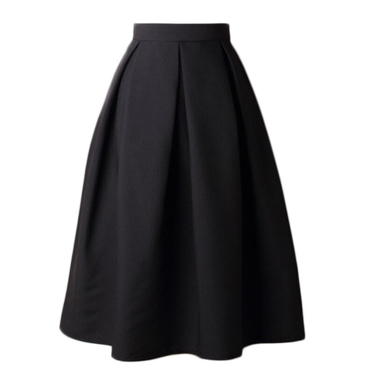 Jupe évasée vintage noire vue de face