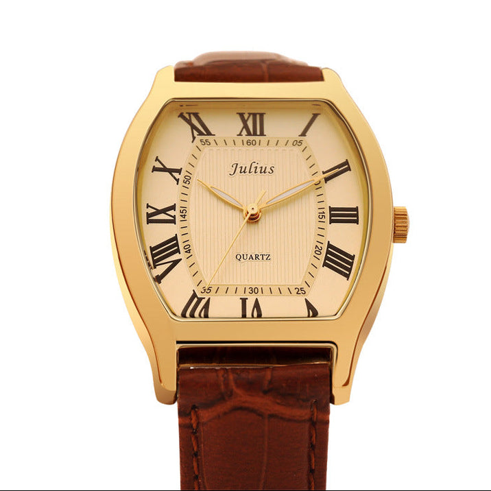 80er-Jahre-Retro-Leder-Herrenuhr