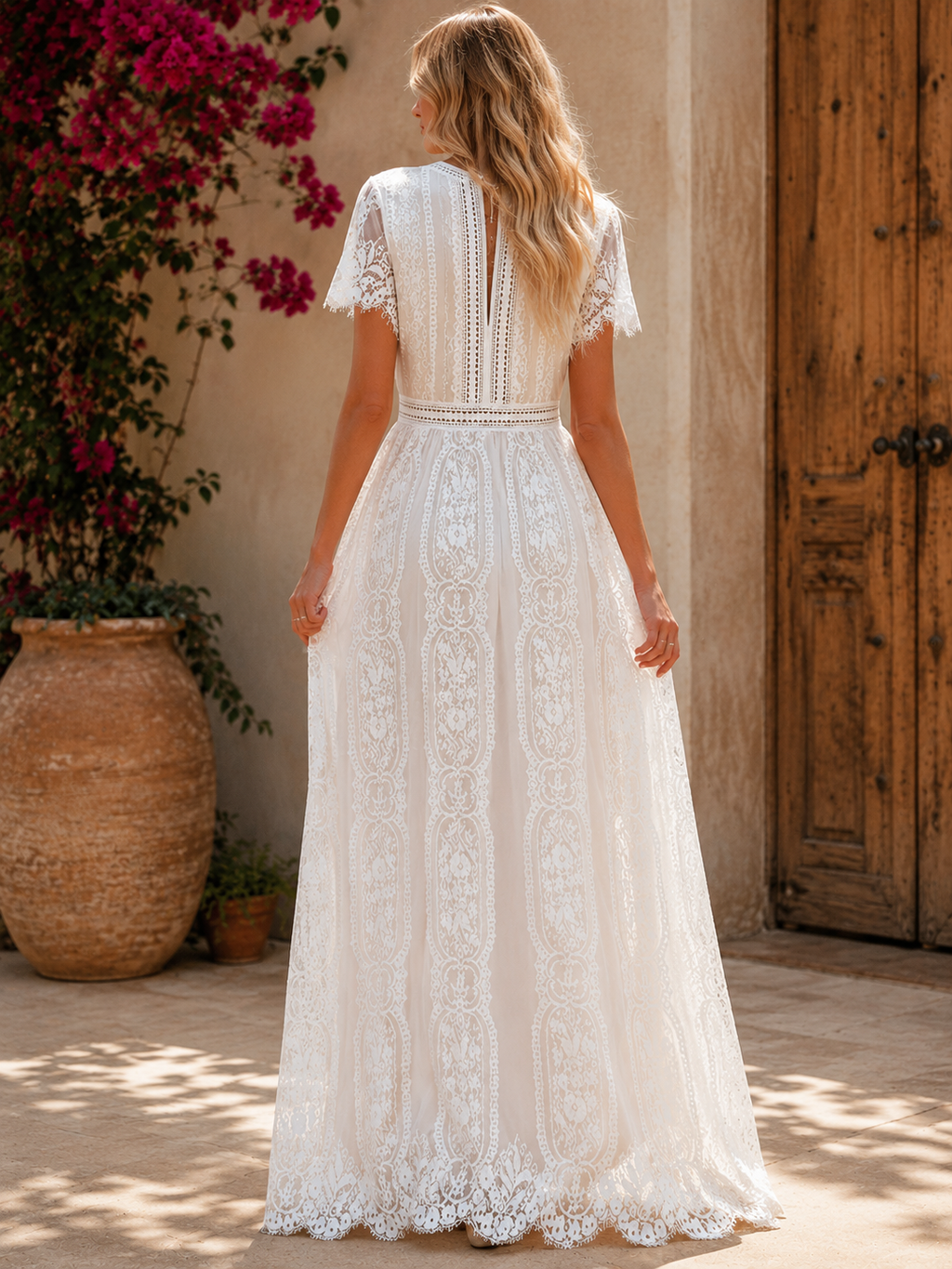 Vintage Weißes Maxikleid