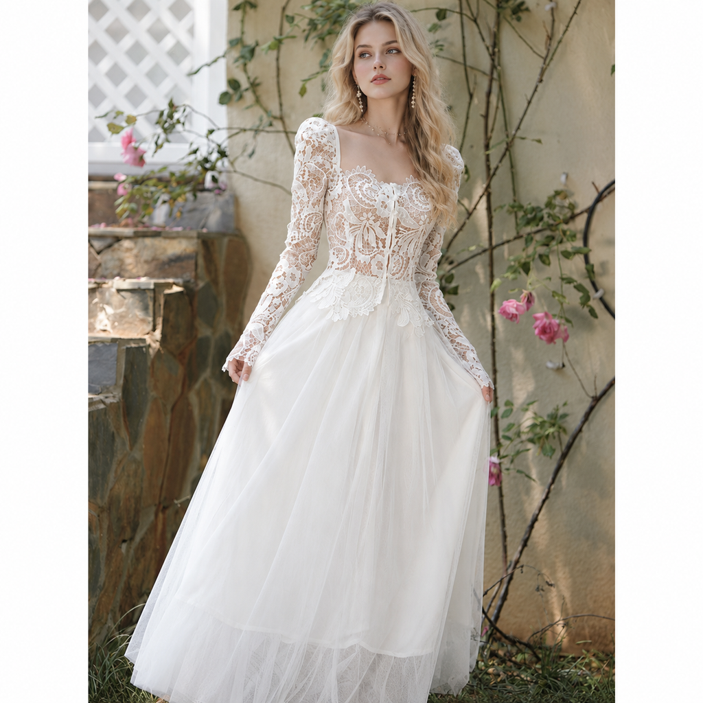 Vintage Zweiteiliges Hochzeitskleid