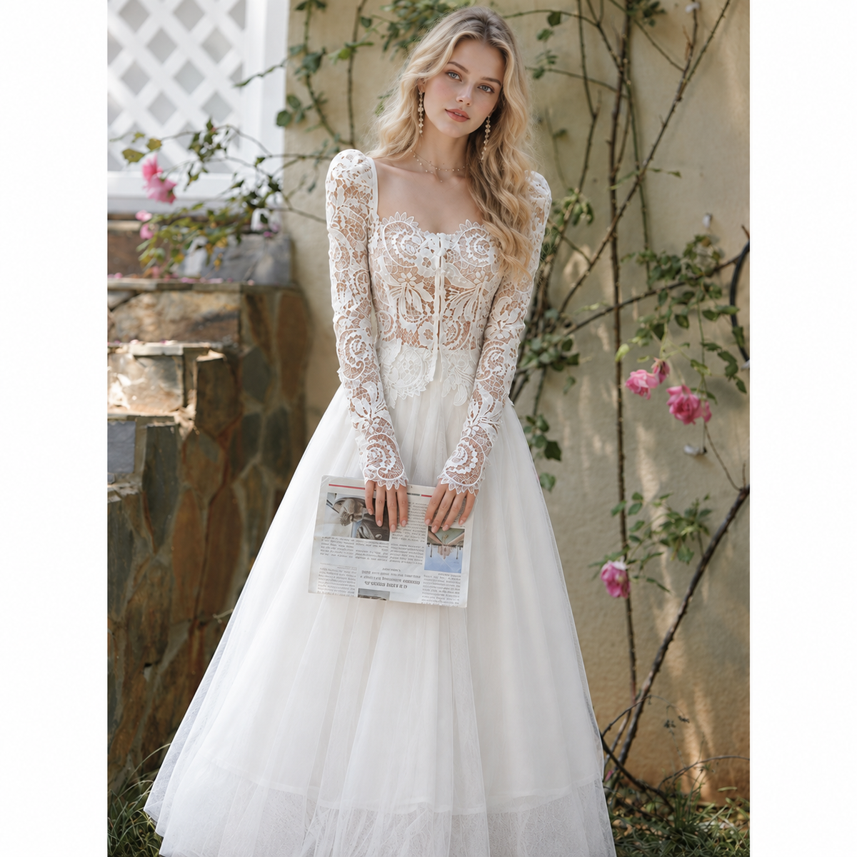 Vintage Zweiteiliges Hochzeitskleid
