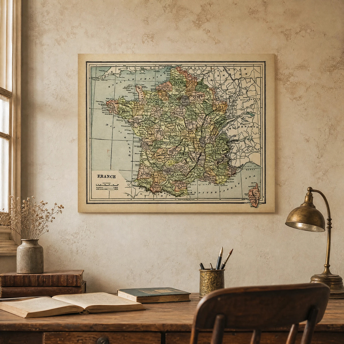 Affiche Carte de France Vintage - ITEM MURAL