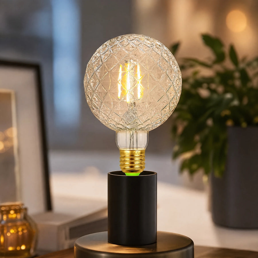 Ampoule LED Décorative Globe Verre Taillé E27 - OBJETS VARIES