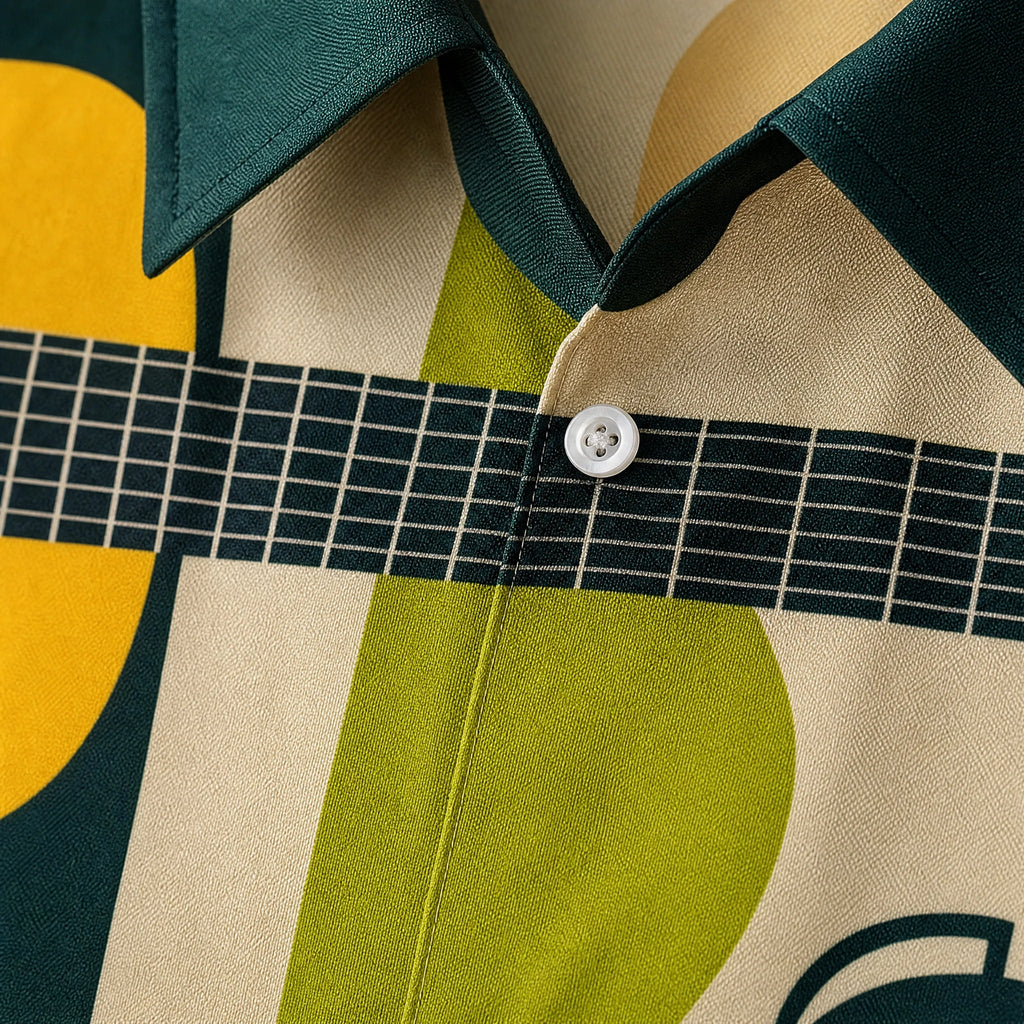 Années 80 Chemises Hawaienne - close-up détail matière