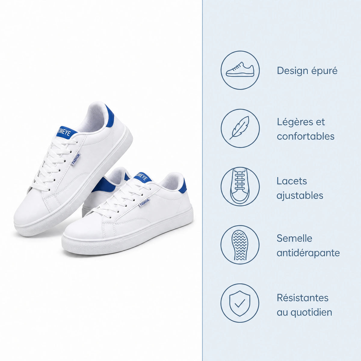 Basket Années 80 Blanches Cuir - Bénéfices produit