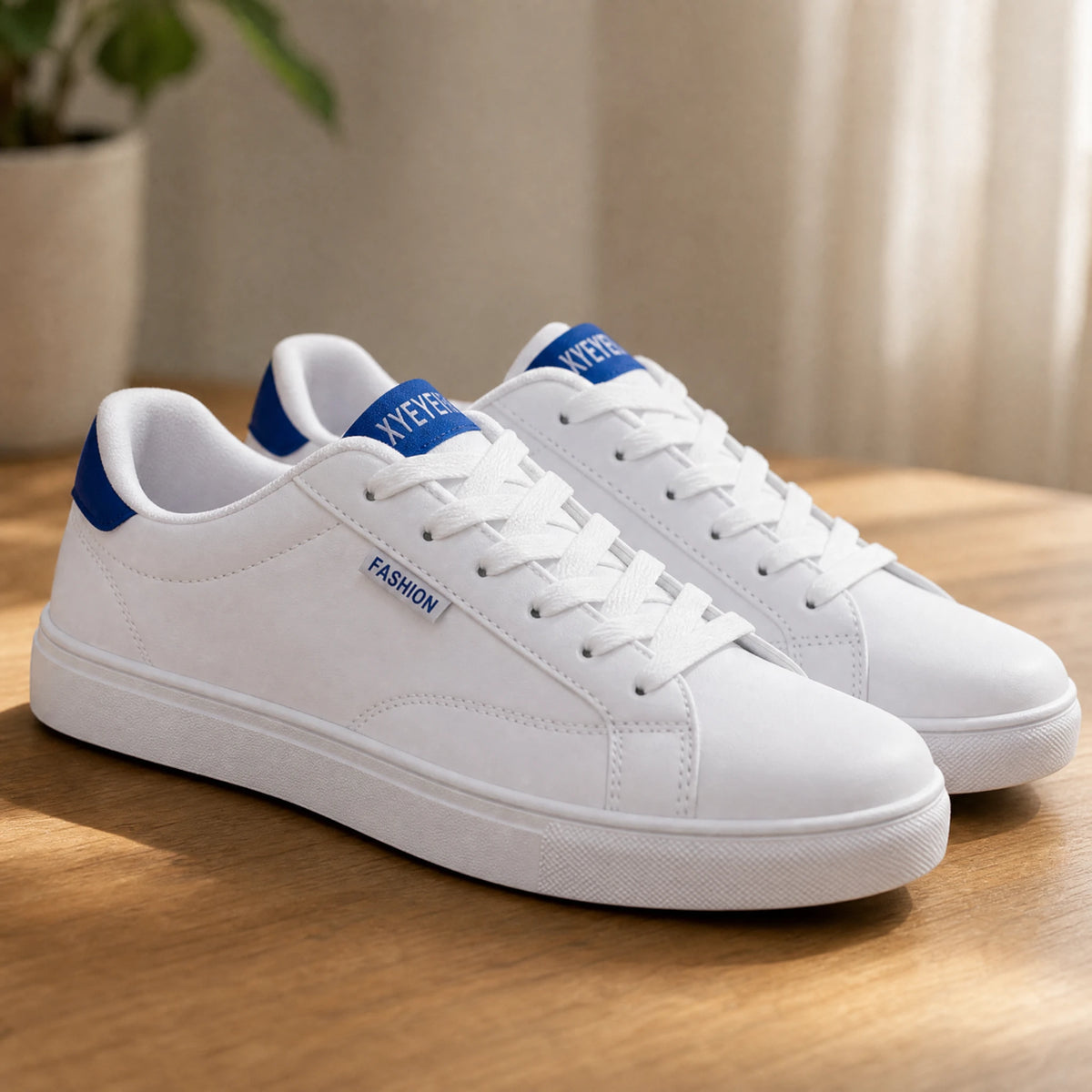 Basket Années 80 Blanches Cuir - produit en situation