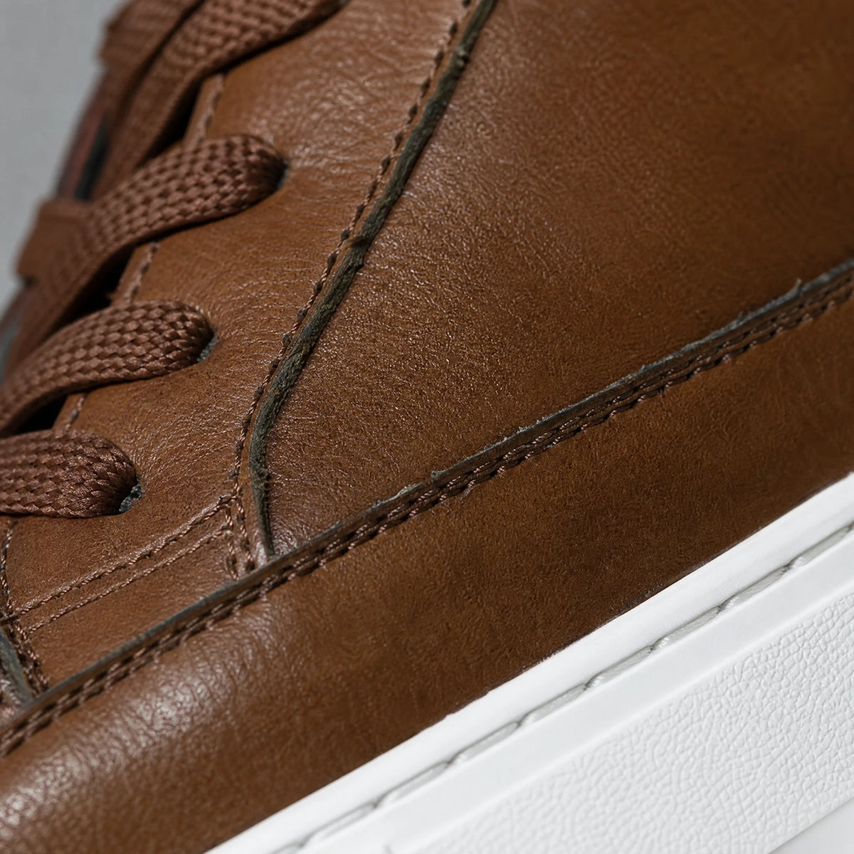 Basket Montante Cuir Homme Vintage - close-up détail matière