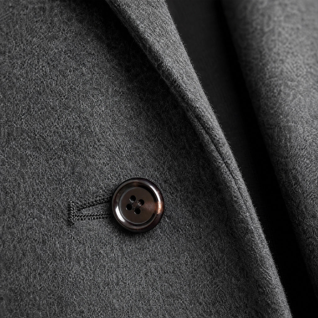 Blazer Vintage à Revers Longs pour Hommes de Couleur Unie - close-up détail matière