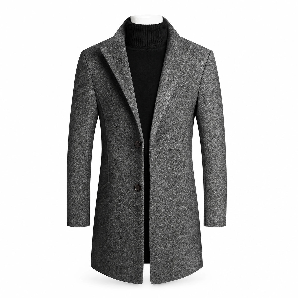 Blazer Vintage à Revers Longs pour Hommes de Couleur Unie - image principale