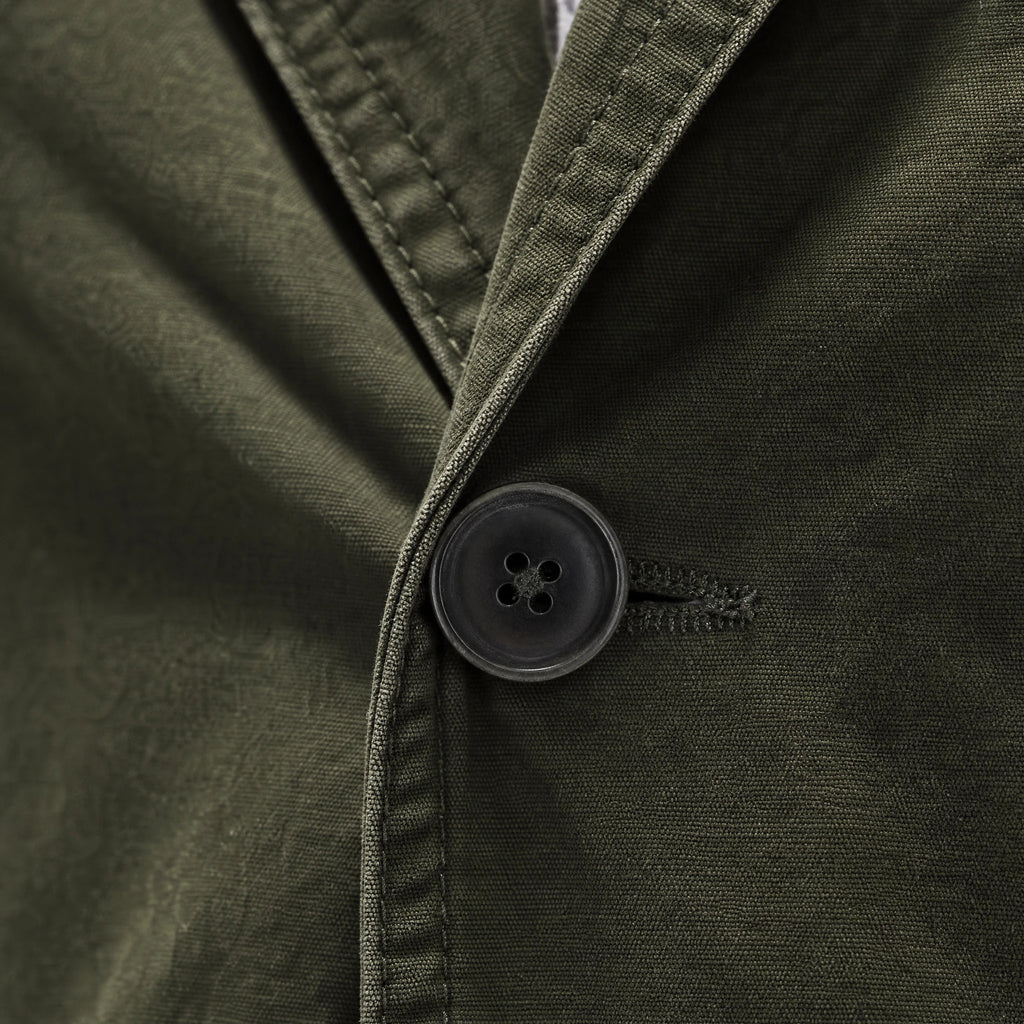 Blazer vintage de couleur unie à revers pour hommes - close-up détail matière