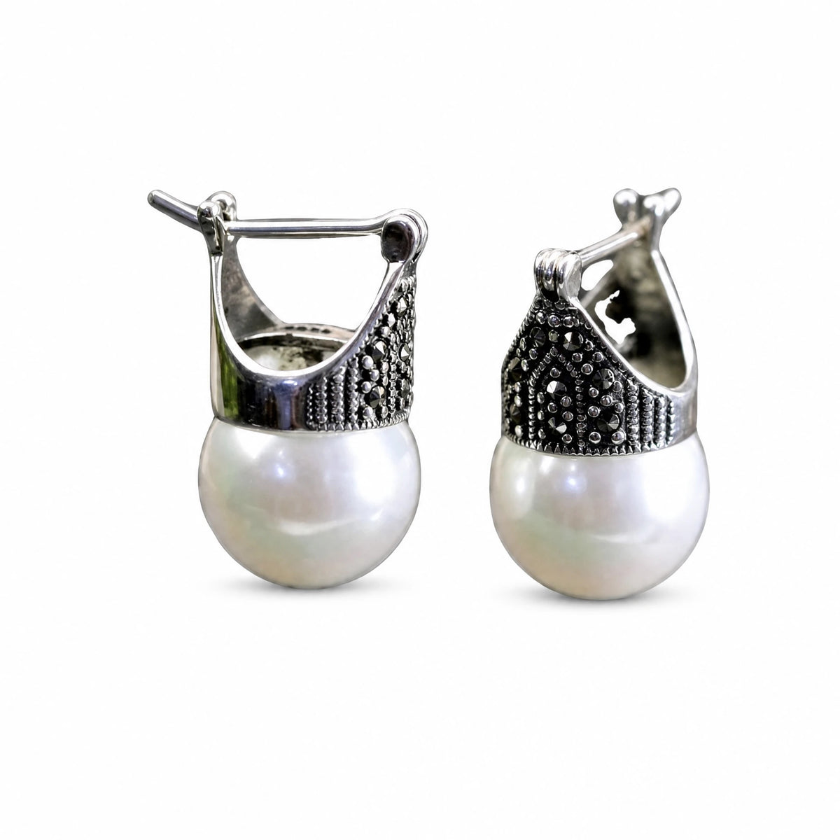 Boucles d'Oreilles Perle Vintage - image principale