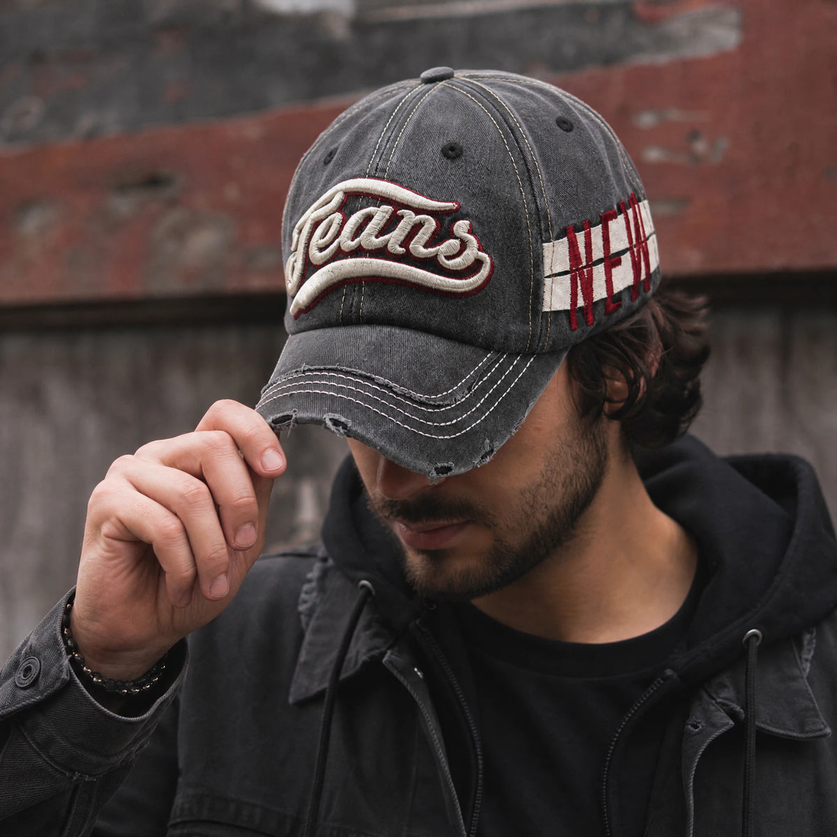 Casquette de baseball avec lettre brodée vintage - Utilisation GLOBALE