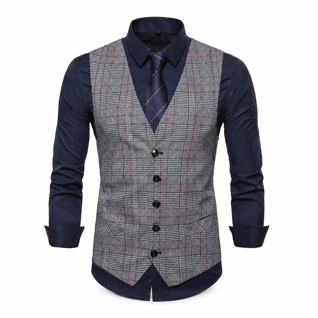 Gilet de costume à carreaux pour sorties - image principale