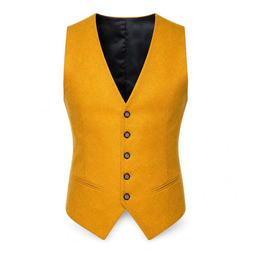 Gilet de costume couleur jaune vintage - image principale