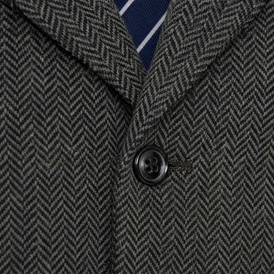 Gilet de costume slim à revers vintage - close-up détail matière