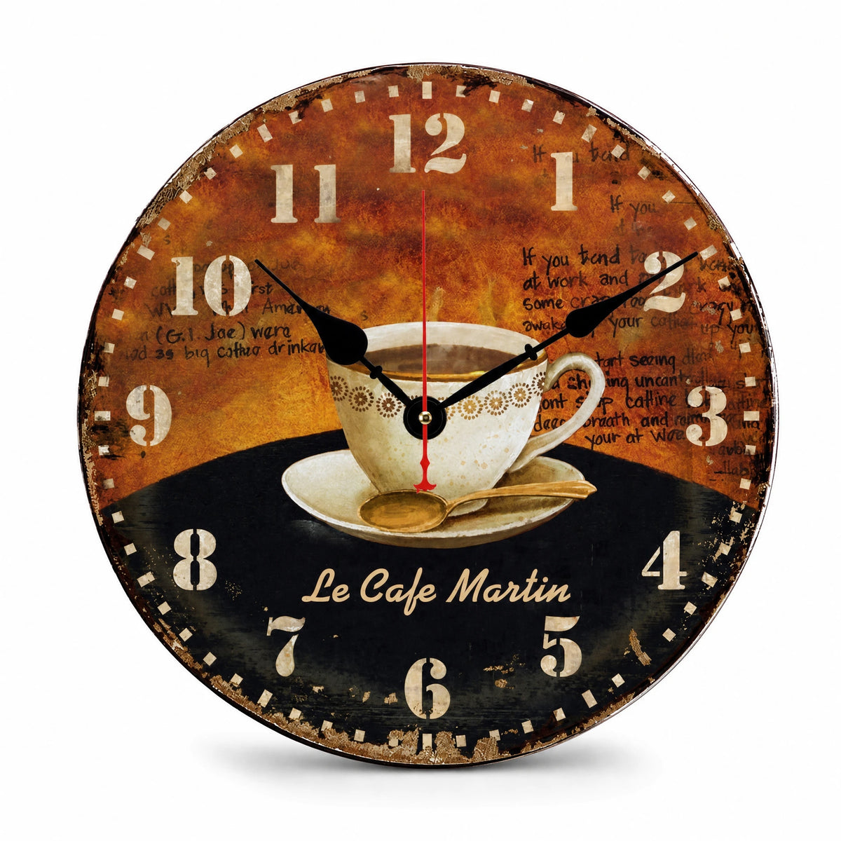 Horloge Murale Vintage Décor Café Rétro 30 cm - image principale