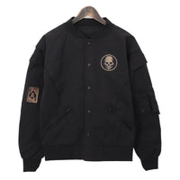 Vintage Bomberjacke mit Totenkopf-Patch