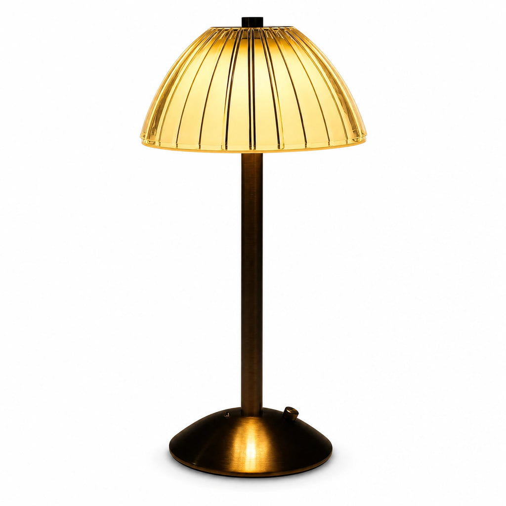 Lampe de Table Vintage Abat-jour Plissé Bronze - image principale
