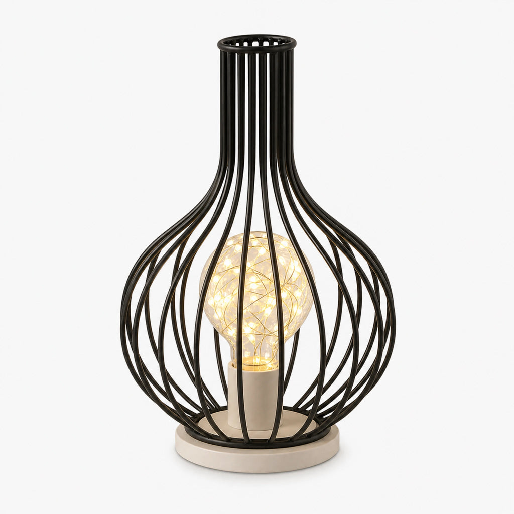 Lampe Décorative Fil de Fer Design Verre à Vin et Bouteille - image principale
