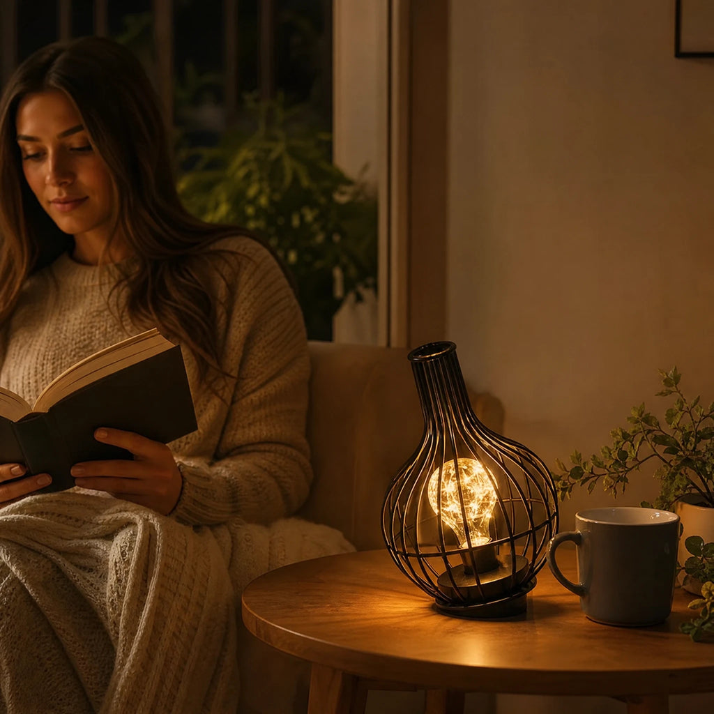 Lampe Décorative Fil de Fer Design Verre à Vin et Bouteille - Utilisation GLOBALE