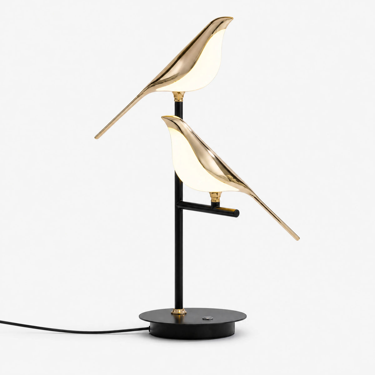 Lampe Oiseau Design en Métal Doré et Noir - image principale