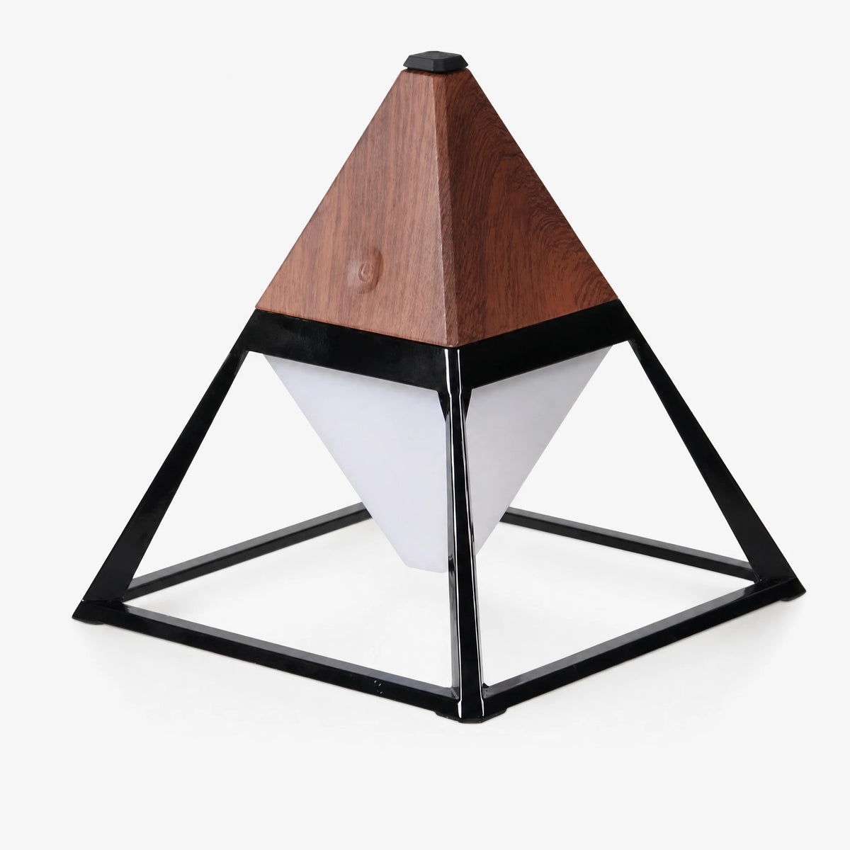 Lampe Pyramide Rechargeable Tactile avec Finition Bois - image principale