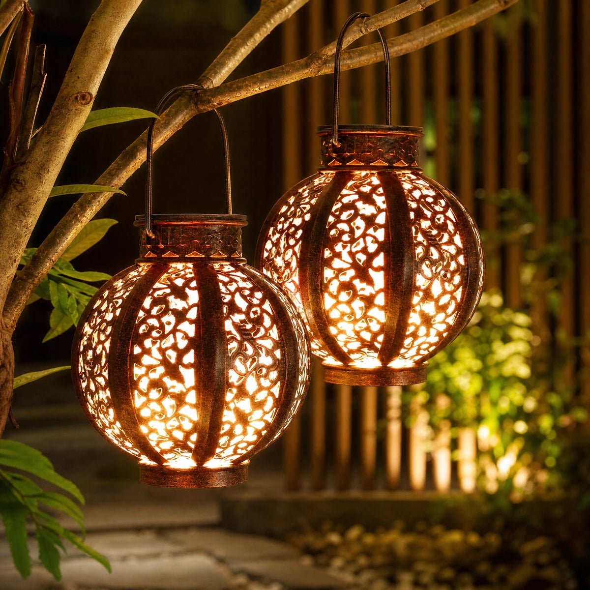 Lanterne Solaire Décorative Ajourée pour Jardin - OBJETS VARIES