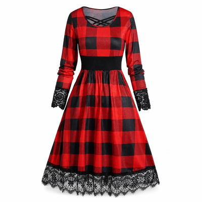 Longue Robe à Carreaux Année 80 - image principale
