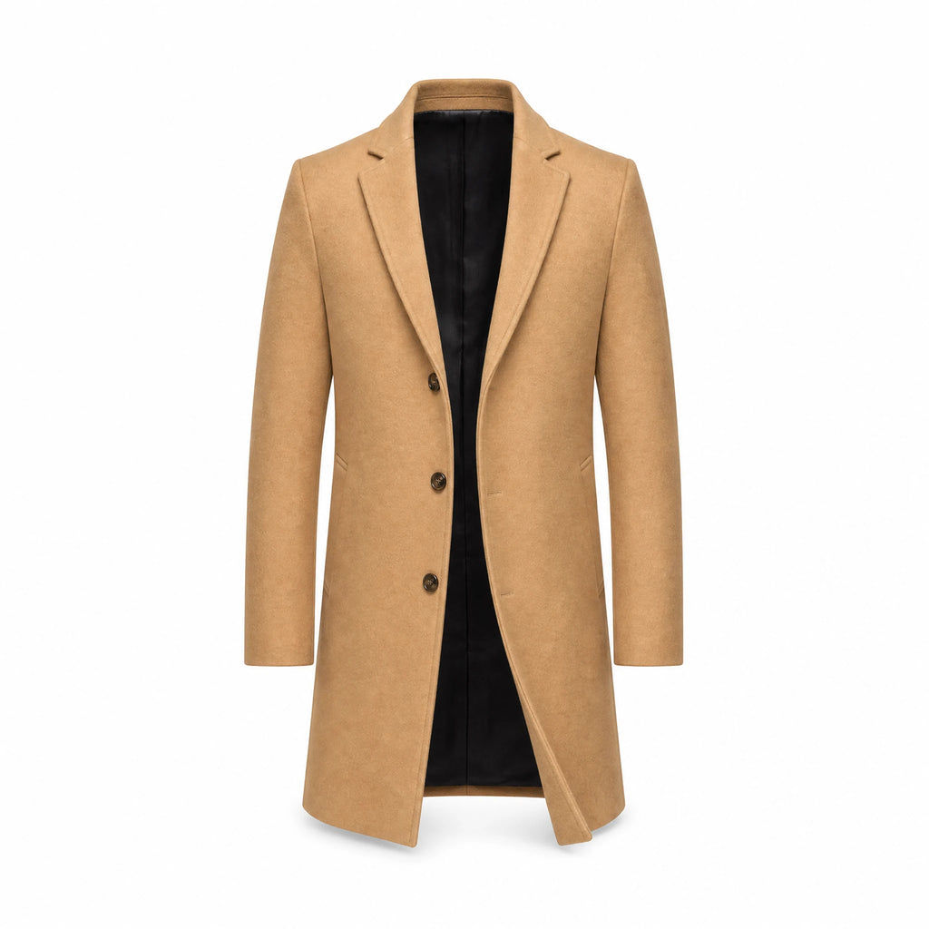 Manteau décontracté uni à revers crantés vintage - image principale