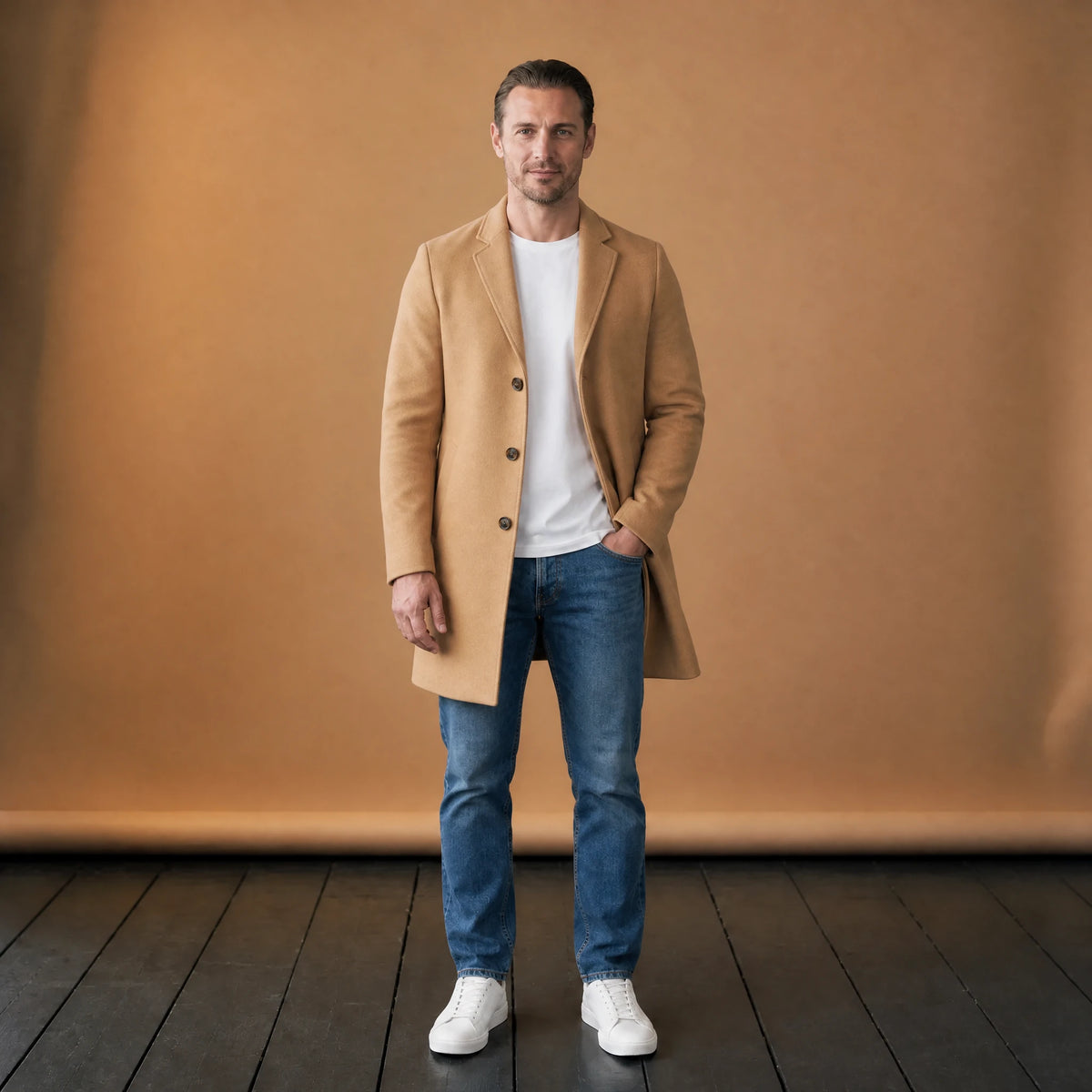 Manteau décontracté uni à revers crantés vintage - VETEMENT Studio HOMME