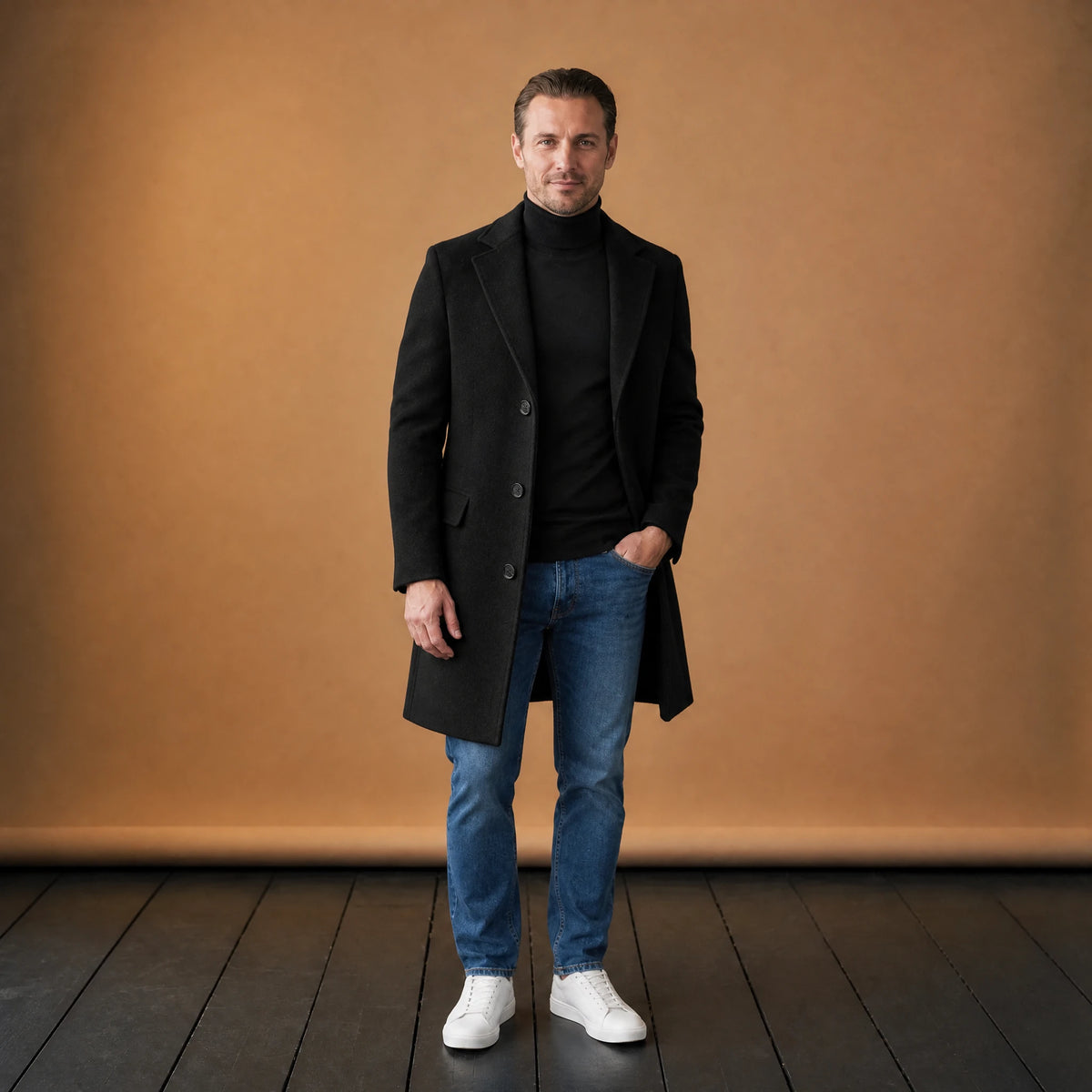Manteau mi-long à revers vintage pour homme - VETEMENT Studio HOMME
