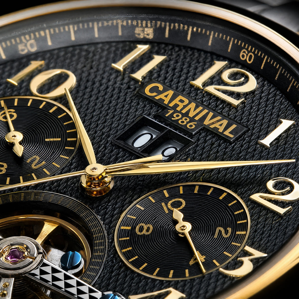 Montre Or Vintage Homme - close-up détail matière