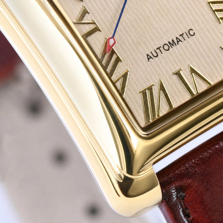 Montre Rectangulaire Vintage - close-up détail matière