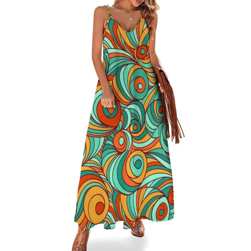 Robe longue disco a motifs psychedeliques Bild