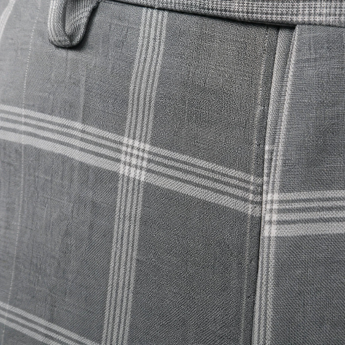 Pantalon vintage à carreaux - close-up détail matière
