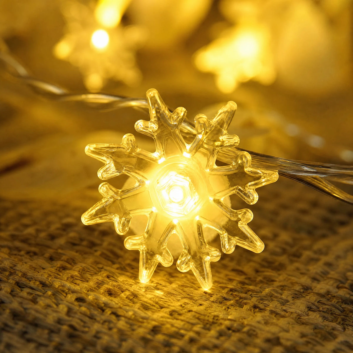 Petites Lampe LED Clignotantes Vintage - close-up détail matière