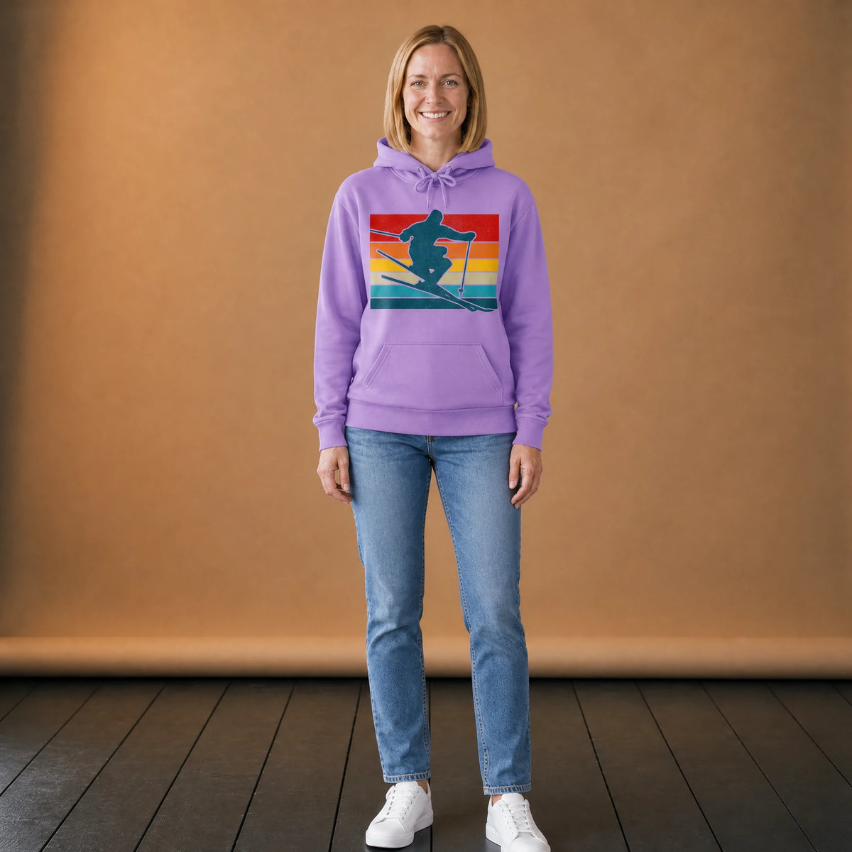 Pull ski vintage avec imprimé rétro à bandes colorées - VETEMENT Studio FEMME