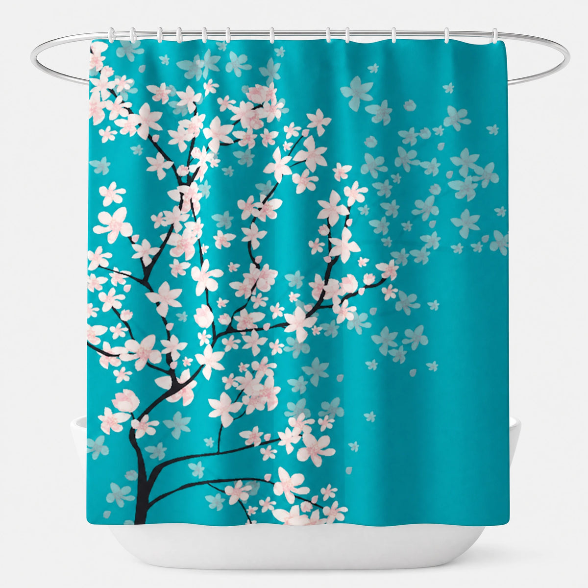 Rideau de Douche Motif Floral Vintage à Effet Aquarelle - P / 180x180cm … (4 tailles)