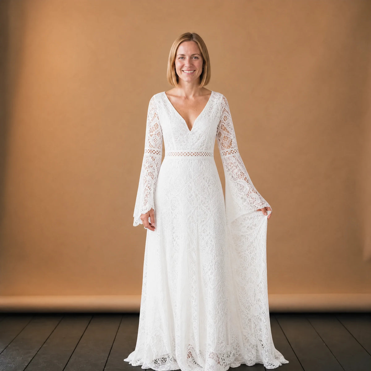 Robe de Mariée Bohème Vintage Manche Longue - VETEMENT Studio FEMME