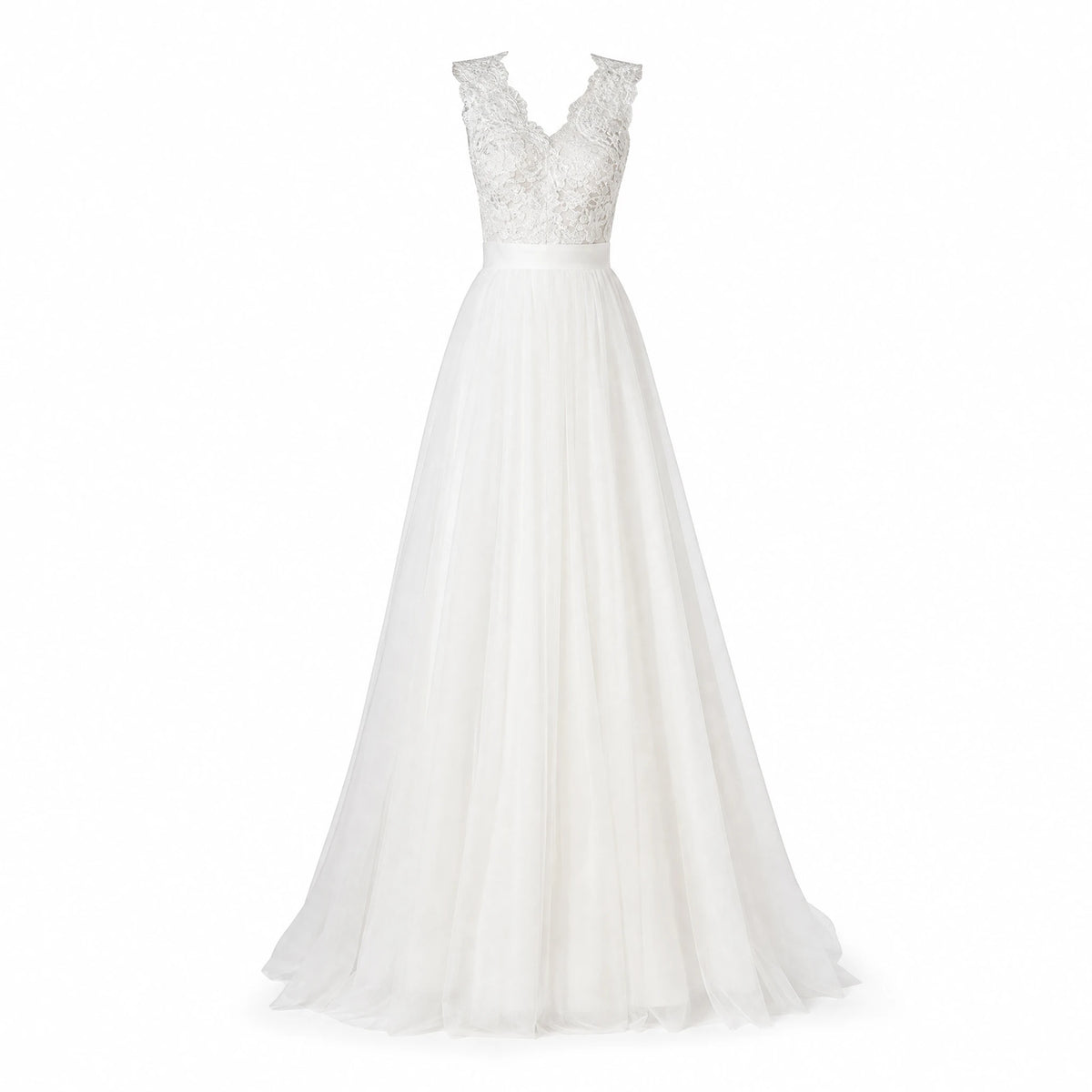 Robe de Mariée Vintage Dentelle Dos Nu - image principale