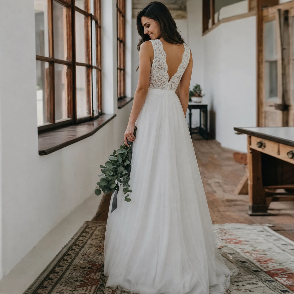 Robe de Mariée Vintage Dentelle Dos Nu - Utilisation GLOBALE