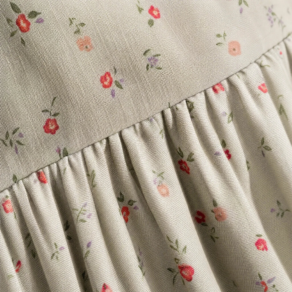 Robe Longue Vintage Bohème - close-up détail matière